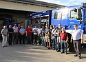 Gruppenbild mit den Feuerwehr-Kameraden aus Szombathely (Ungarn)