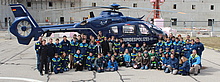Die schwäbischen Jugendlichen bei der Hubschrauberstaffel